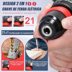 Brushless 16.8V Wireless Screw Drill with 2 Batteries, Complete Kit for DIY and Works