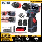 Brushless 16.8V Wireless Screw Drill with 2 Batteries, Complete Kit for DIY and Works