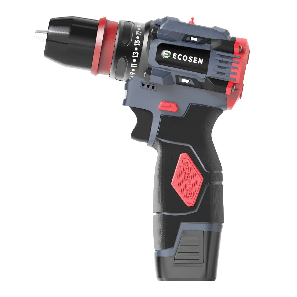 Brushless 16.8V Wireless Screw Drill with 2 Batteries, Complete Kit for DIY and Works