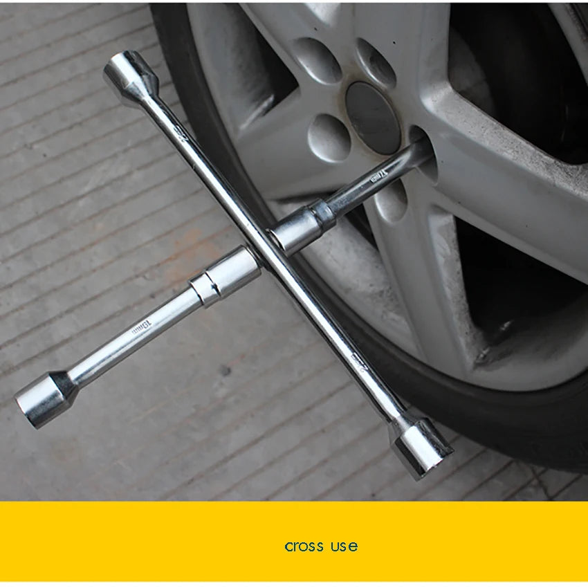 Car Repair Wheel Nut Socket Folding Cross Wrench Spanner Hand Tool Car Repair Tyre Remover Mounting 17 19 21 23mm Hex Socket
