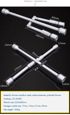 Car Repair Wheel Nut Socket Folding Cross Wrench Spanner Hand Tool Car Repair Tyre Remover Mounting 17 19 21 23mm Hex Socket