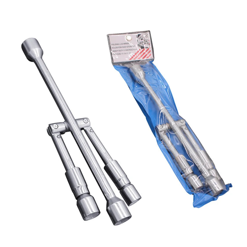 Car Repair Wheel Nut Socket Folding Cross Wrench Spanner Hand Tool Car Repair Tyre Remover Mounting 17 19 21 23mm Hex Socket