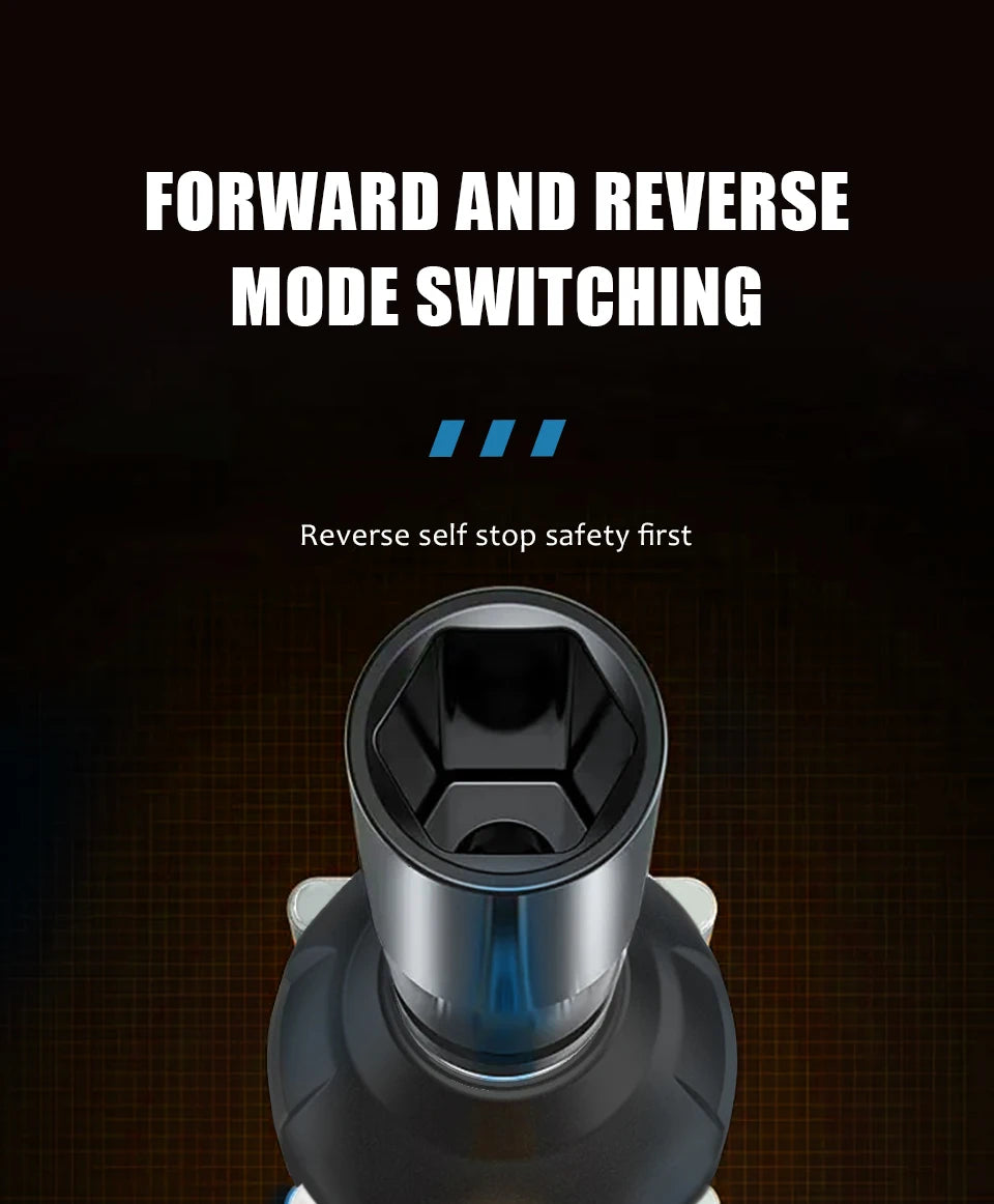 Kamolee 1800 N.m High Torque Cordless Impact Wrench 18V-21V 1/2 Inch Battery Rechargeable Brushless Electric Wrench Tool Set