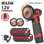 HILDA 12v Mini Angle Grinder Car Repair Brush Motor Rechargeable For Cutting Diamond Cordless Power Tool Polishing And Grinding