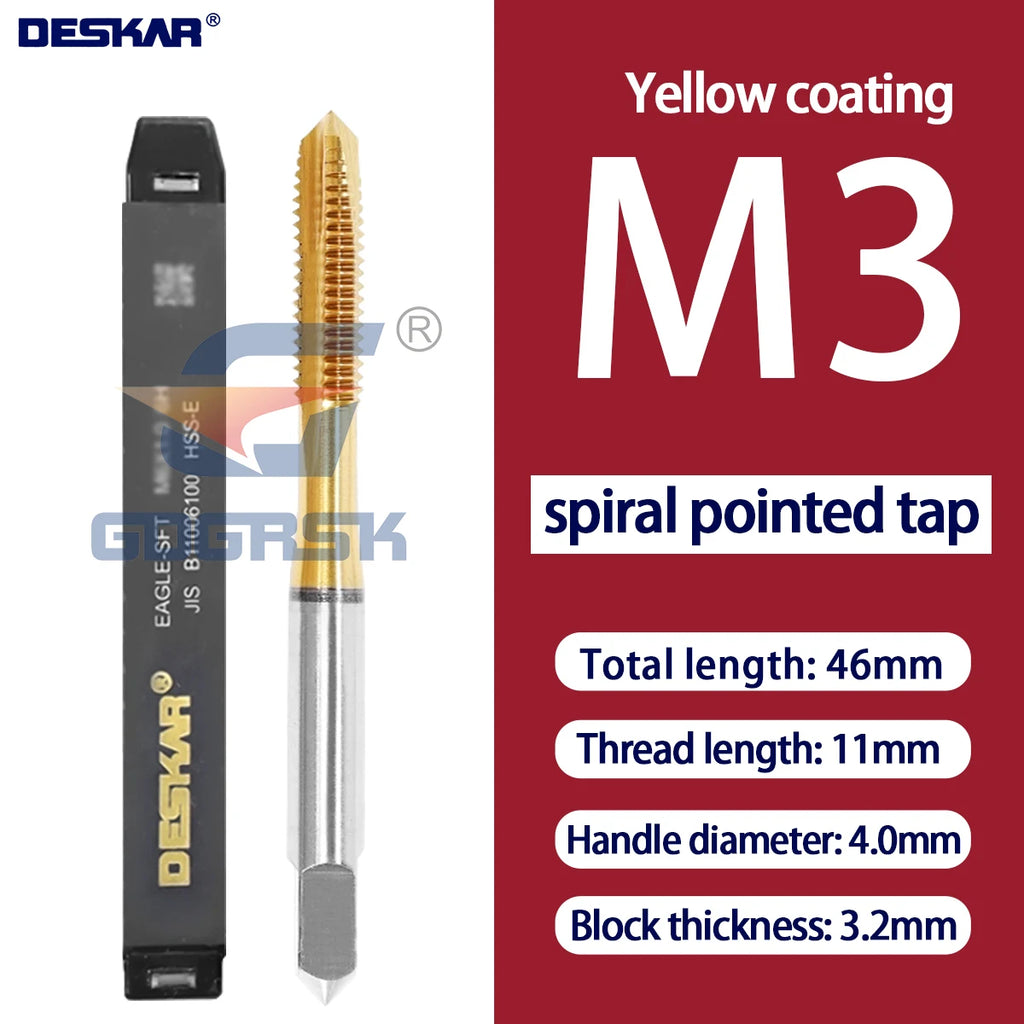 DESKAR Numerical Control Straight Groove Anti-seismic With Screw Tip Tap M3/M4/M5/M6/M8/M10/M12 Anti Shake Drill Bit at The Tips