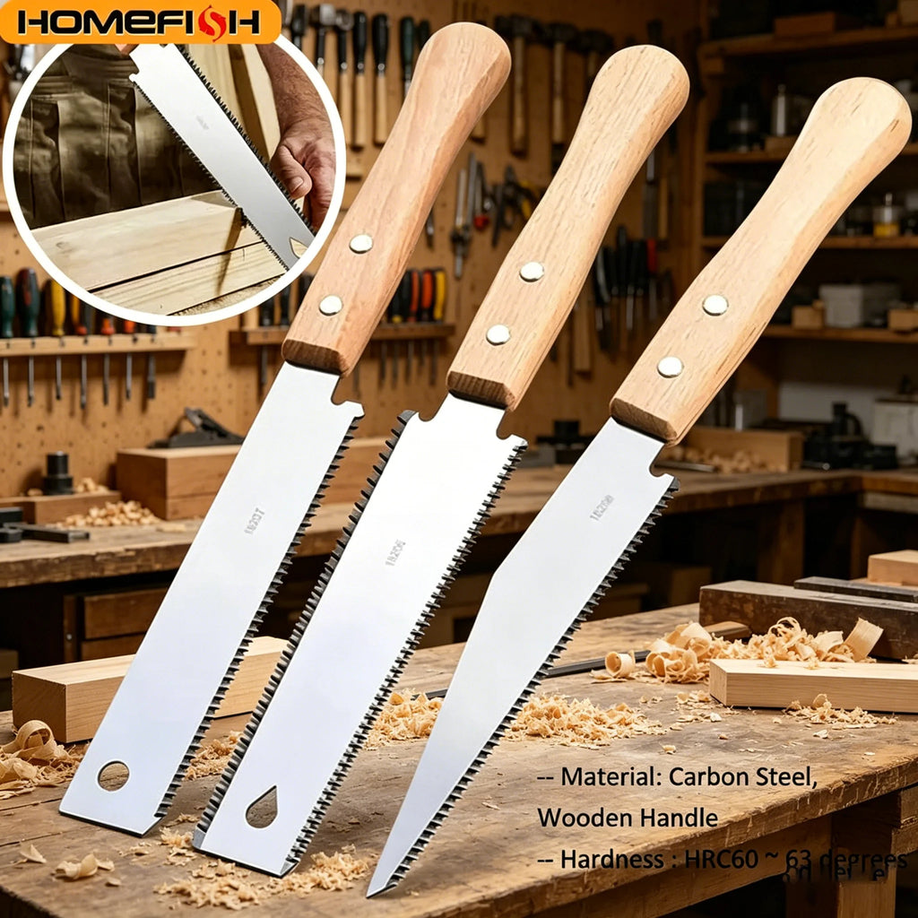 Japanese Style Hand Saw Single/Double Sided Fine Tooth Wood Saw SK5 Steel Flexible Hand Saw Garden Hand Tool for Woodworking