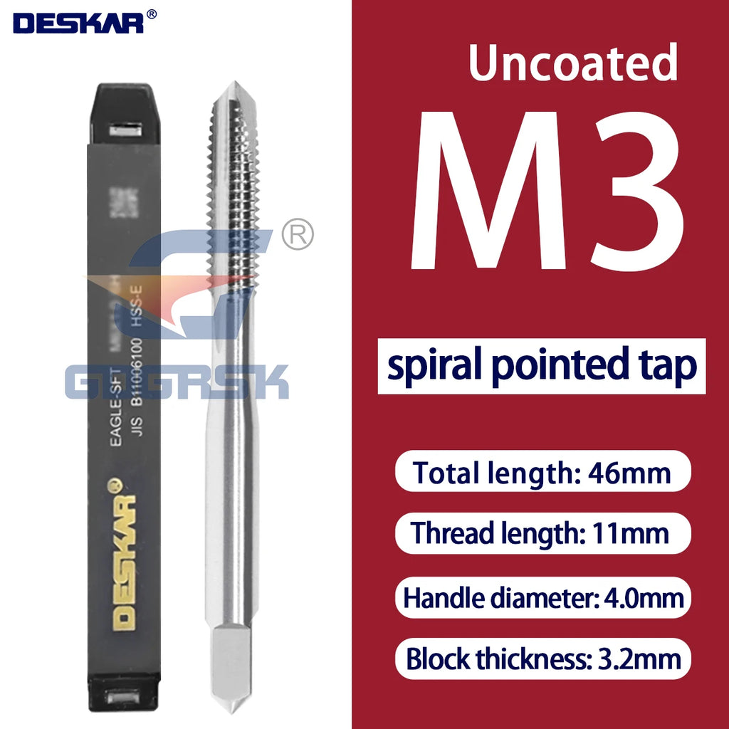 DESKAR Numerical Control Straight Groove Anti-seismic With Screw Tip Tap M3/M4/M5/M6/M8/M10/M12 Anti Shake Drill Bit at The Tips