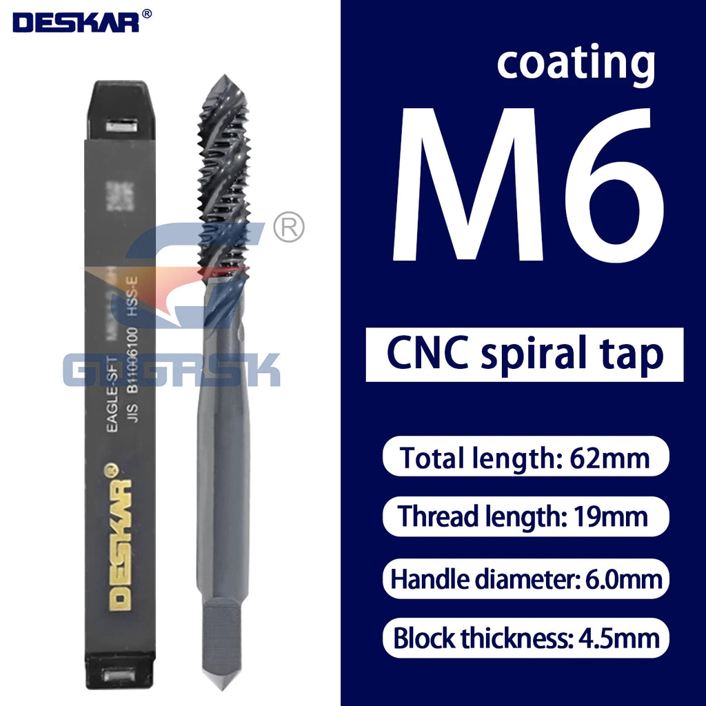 DESKAR Numerical Control Straight Groove Anti-seismic With Screw Tip Tap M3/M4/M5/M6/M8/M10/M12 Anti Shake Drill Bit at The Tips