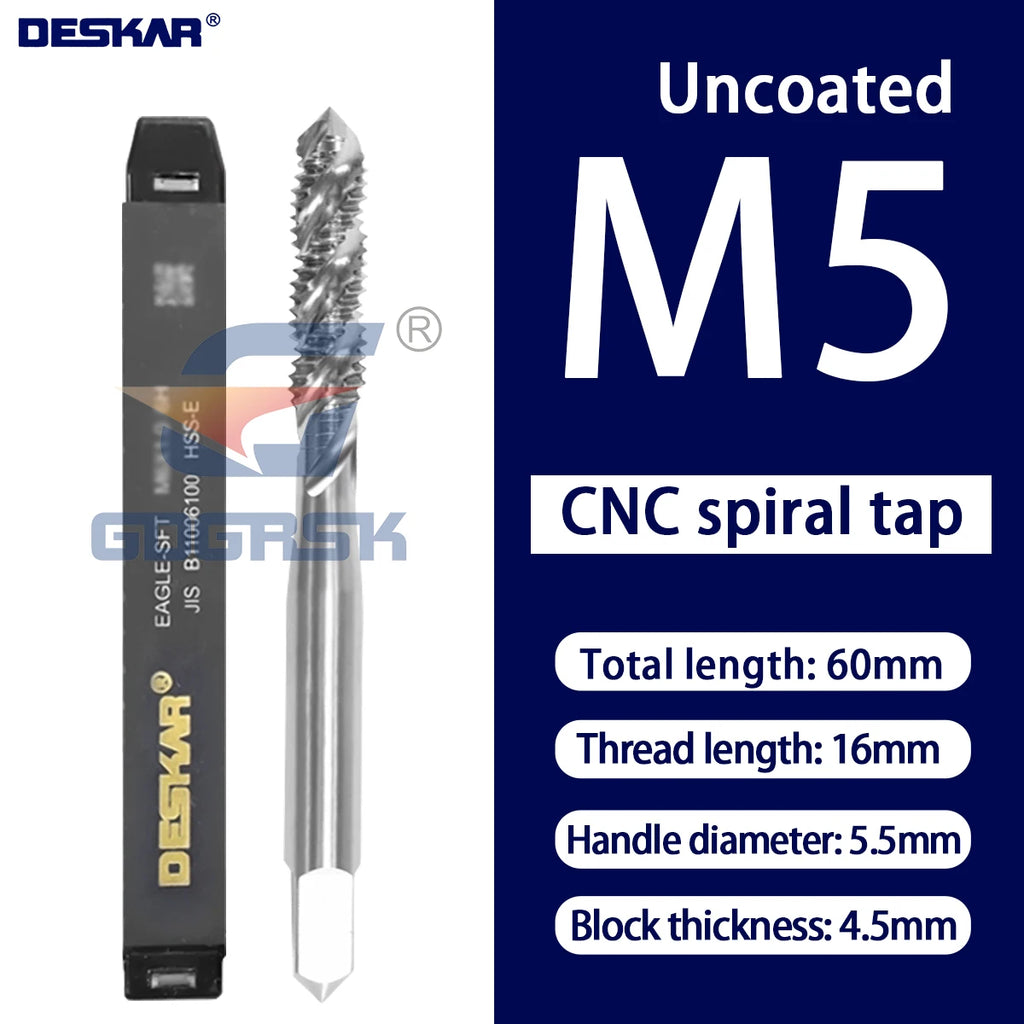 DESKAR Numerical Control Straight Groove Anti-seismic With Screw Tip Tap M3/M4/M5/M6/M8/M10/M12 Anti Shake Drill Bit at The Tips
