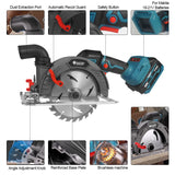 Electric Goddess 6.5in Brushless Electric Circular Saw Cordless 10000rpm Handheld Woodwork Cutting For Makita 18V Battery ﻿﻿Pin