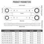 Hi-Spec  4-in-1 Ratchet Wrench 4 Head Sizes Adjustable Socket Wrench Flexible Telescopic Wrench Spanner Hand Tools Wrenches
