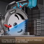 Electric Goddess 6.5in Brushless Electric Circular Saw Cordless 10000rpm Handheld Woodwork Cutting For Makita 18V Battery ﻿﻿Pin