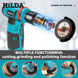 HILDA 12v Mini Angle Grinder Car Repair Brush Motor Rechargeable For Cutting Diamond Cordless Power Tool Polishing And Grinding