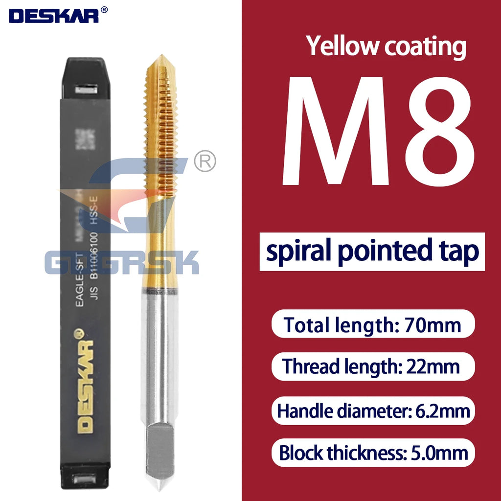 DESKAR Numerical Control Straight Groove Anti-seismic With Screw Tip Tap M3/M4/M5/M6/M8/M10/M12 Anti Shake Drill Bit at The Tips