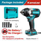 Kamolee 1800 N.m High Torque Cordless Impact Wrench 18V-21V 1/2 Inch Battery Rechargeable Brushless Electric Wrench Tool Set