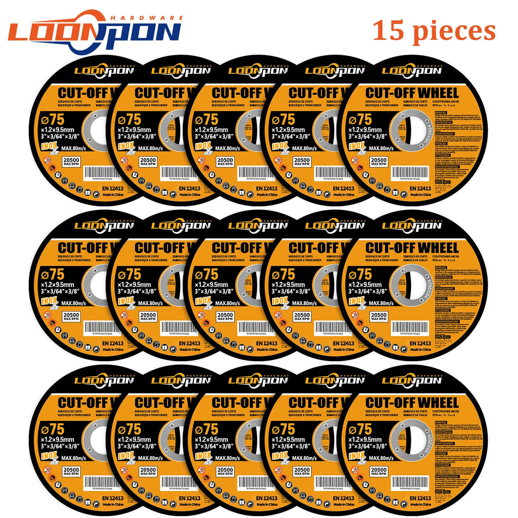 5-50PC 75mm Resin Cutting Disc Grinding Metal Wheel Cut Off Blade for Angle Grinder Metal & Stainless Cutting