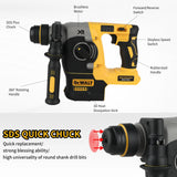 DEWALT 18V/20V MAX Brushless SDS-Plus Rotary Hammer Drill 1" L-Handle 3-Speed Woodworking Impact Drill (Tool Only)