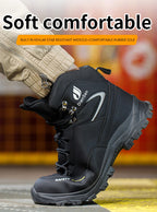 Mens Safety Shoes With Steel Toe Waterproof Boots Puncture Proof Anti-smash Mens Outdoor Work Sneakers Construction Work Shoes