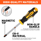 HORUSDY 11-Piece Magnetic Screwdriver Set Phillips Flat Head Tip with Magnetizer
