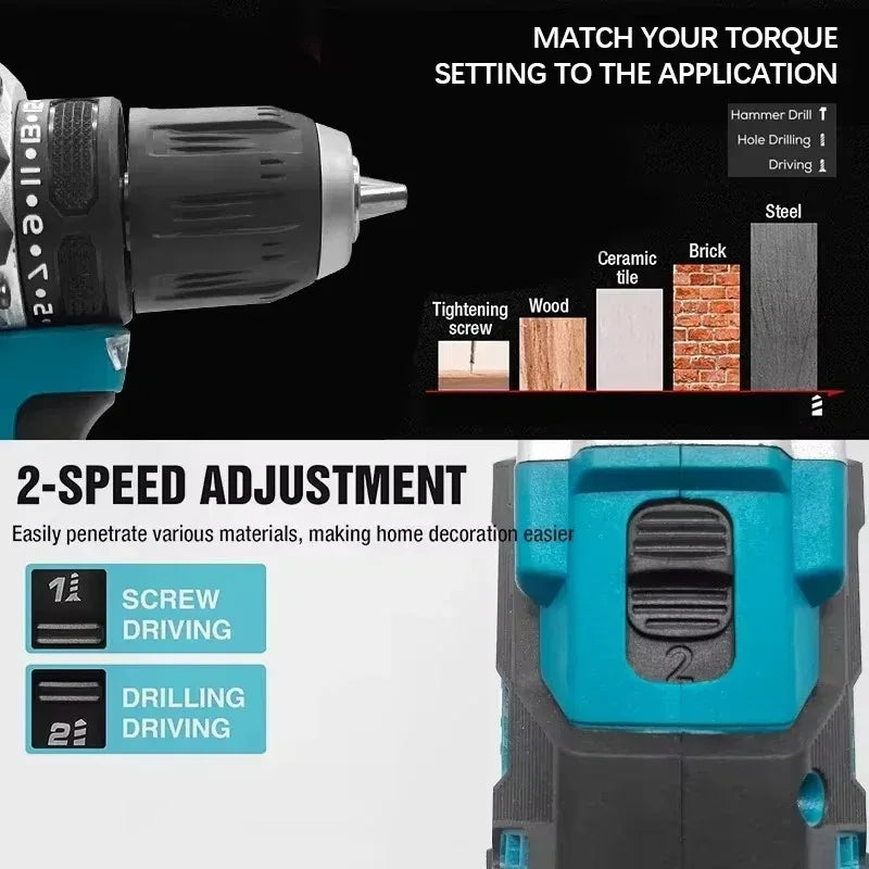 Makita DDF487 18V Brushless Electric Drill Impact Tool for Decoration Teams Professional Power Tools