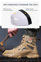 Outdoor Men Work Boots Safety Shoes Anti-puncture Safety Boot Work Steel Toe Shoes Indestructible Desert Combat Boots Protective