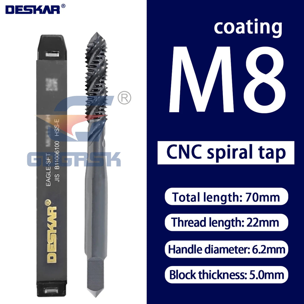 DESKAR Numerical Control Straight Groove Anti-seismic With Screw Tip Tap M3/M4/M5/M6/M8/M10/M12 Anti Shake Drill Bit at The Tips