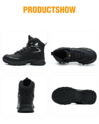 Mens Safety Shoes With Steel Toe Waterproof Boots Puncture Proof Anti-smash Mens Outdoor Work Sneakers Construction Work Shoes