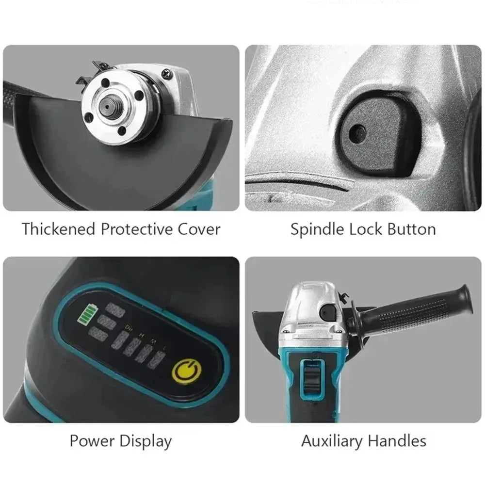 Makita DGA404 Brushless Tool Electric Angle Grinder 18V High Power 125mm/100mm Rechargeable Cutting Polishing Machine