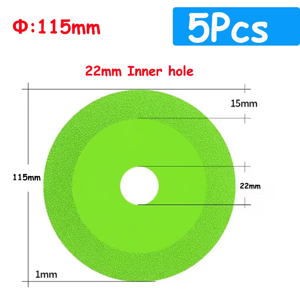 1-25pcs Glass Cutting Disc 100/115/125mm Diamond Wine Bottles Saw Blade Jade Crystal Grinding Chamfering Cutting Blade Glass Cut