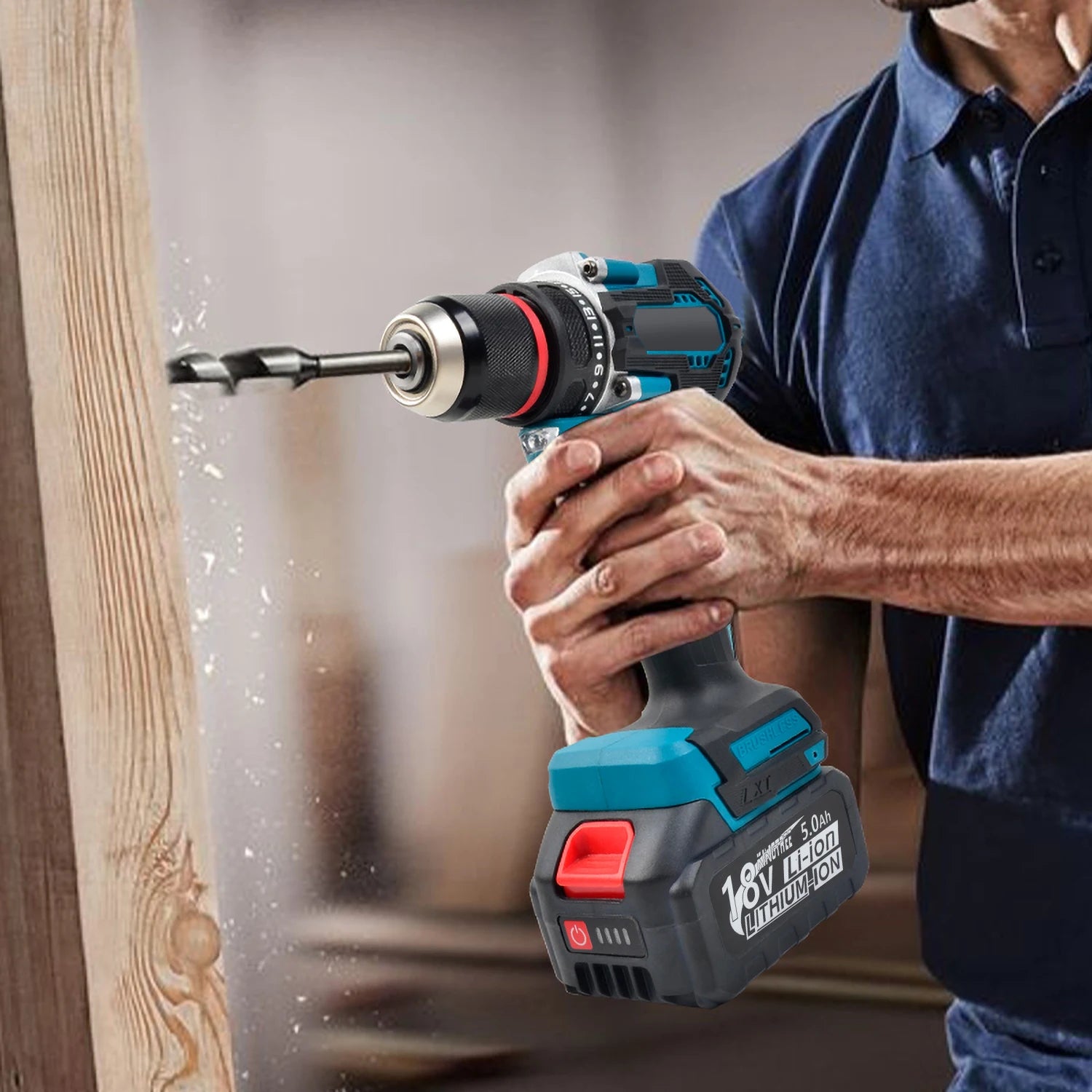 1/2 inch 1700RPM cordless drill compact hammer drill, brushless motor lithium electric drive suitable for makita 18V battery pin