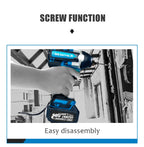Kamolee 1800 N.m High Torque Cordless Impact Wrench 18V-21V 1/2 Inch Battery Rechargeable Brushless Electric Wrench Tool Set
