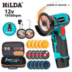 HILDA 12V Miniature Rechargeable Mini Angle Grinder with Battery Cutting Blade Polishing Grinder for Cutting Diamond Cordless