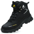 Mens Safety Shoes With Steel Toe Waterproof Boots Puncture Proof Anti-smash Mens Outdoor Work Sneakers Construction Work Shoes