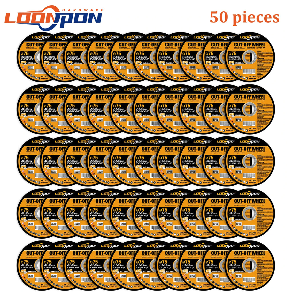 5-50PC 75mm Resin Cutting Disc Grinding Metal Wheel Cut Off Blade for Angle Grinder Metal & Stainless Cutting
