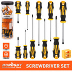HORUSDY 11-Piece Magnetic Screwdriver Set Phillips Flat Head Tip with Magnetizer