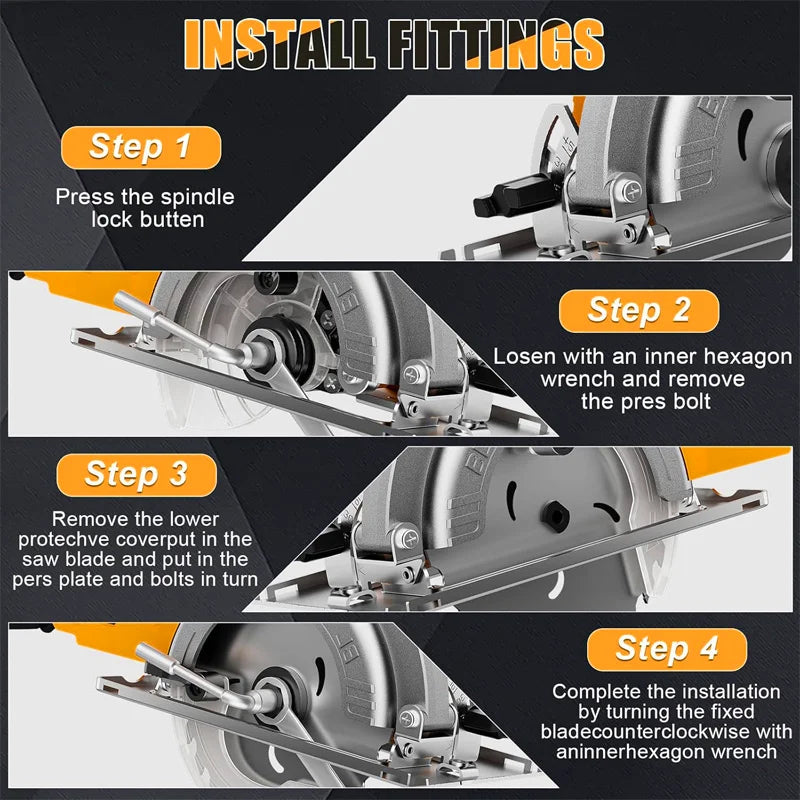 Electric Goddess 5in Brushless Electric Circular Saw ﻿For Dewalt 20V Battery ﻿Cordless 1000W Handheld Woodwork Saw Power Tool ﻿