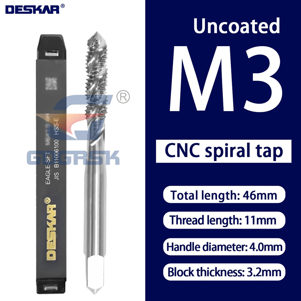 DESKAR Numerical Control Straight Groove Anti-seismic With Screw Tip Tap M3/M4/M5/M6/M8/M10/M12 Anti Shake Drill Bit at The Tips
