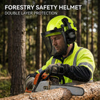 CE Forestry Safety Helmet 3 in 1 Chainsaw Hard Hat Mesh Face Shield Ear Muffs for Arborist Logging Gardening Work Protective Cap