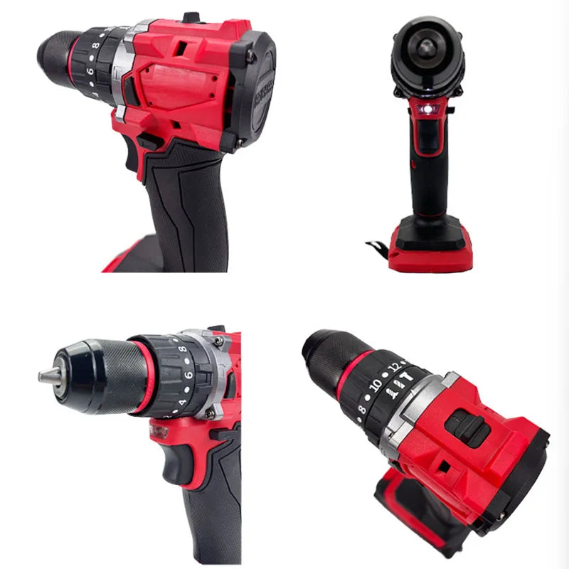 For Milwaukee 18V Battery Brushless Electric Drill 20+3 Torque Cordless Impact Drill Hammer Multifunctional Power Tools