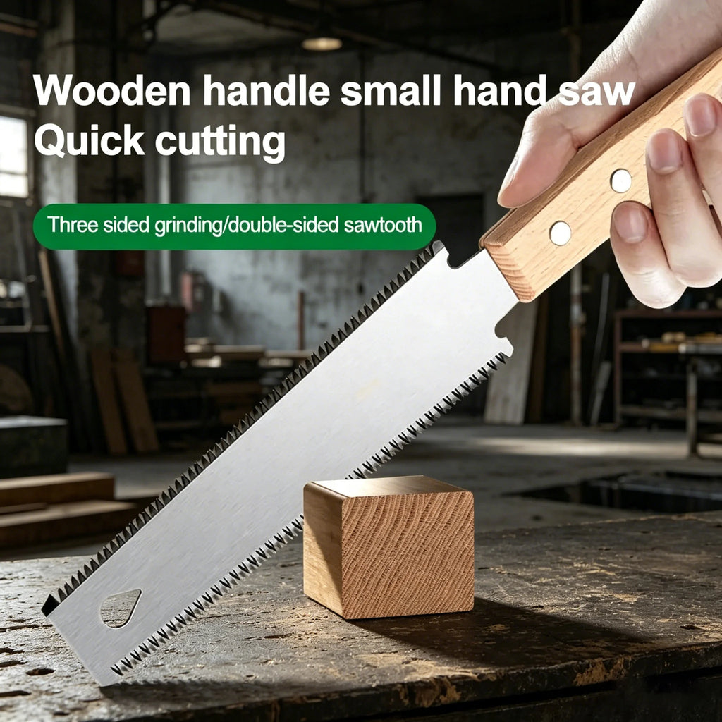 Japanese Style Hand Saw Single/Double Sided Fine Tooth Wood Saw SK5 Steel Flexible Hand Saw Garden Hand Tool for Woodworking