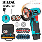 HILDA 12V Miniature Rechargeable Mini Angle Grinder with Battery Cutting Blade Polishing Grinder for Cutting Diamond Cordless