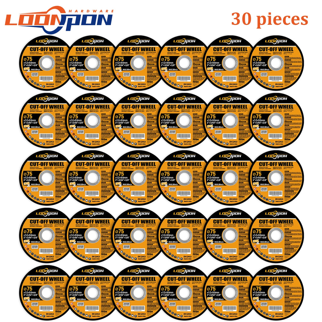 5-50PC 75mm Resin Cutting Disc Grinding Metal Wheel Cut Off Blade for Angle Grinder Metal & Stainless Cutting