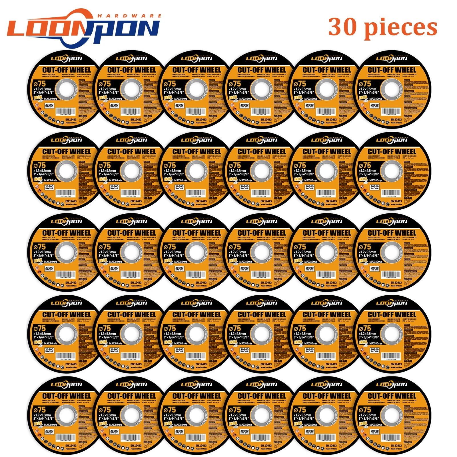 5-50PC 75mm Resin Cutting Disc Grinding Metal Wheel Cut Off Blade for Angle Grinder Metal & Stainless Cutting