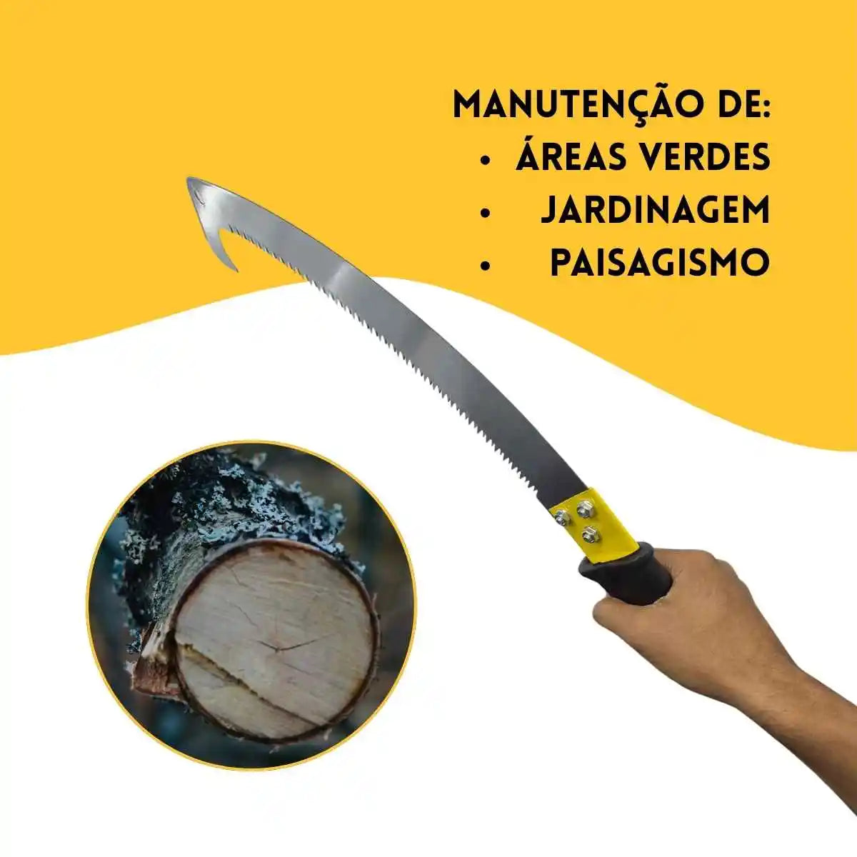 Pruning Saw Branches With Curved Saw 53cm Steel