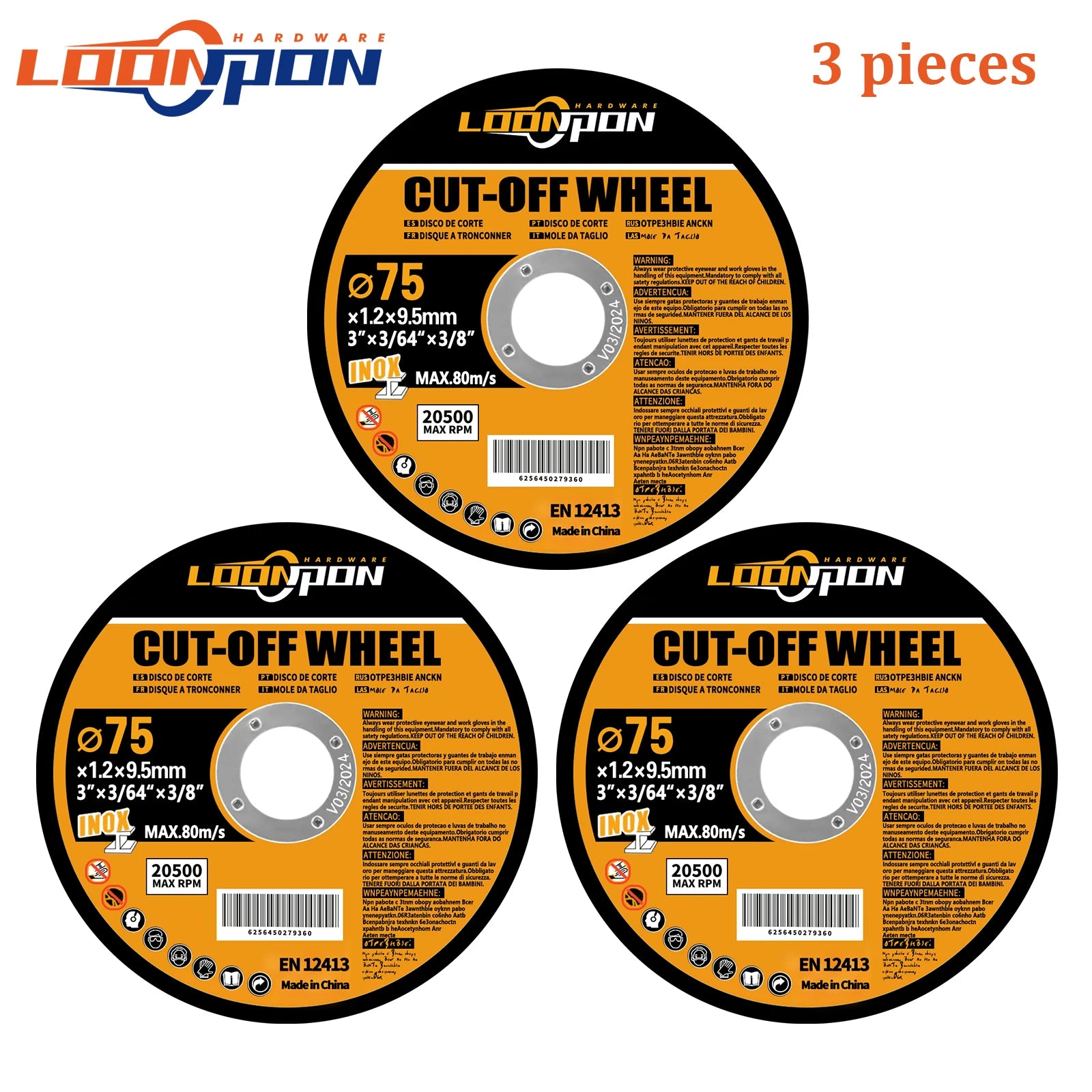 5-50PC 75mm Resin Cutting Disc Grinding Metal Wheel Cut Off Blade for Angle Grinder Metal & Stainless Cutting