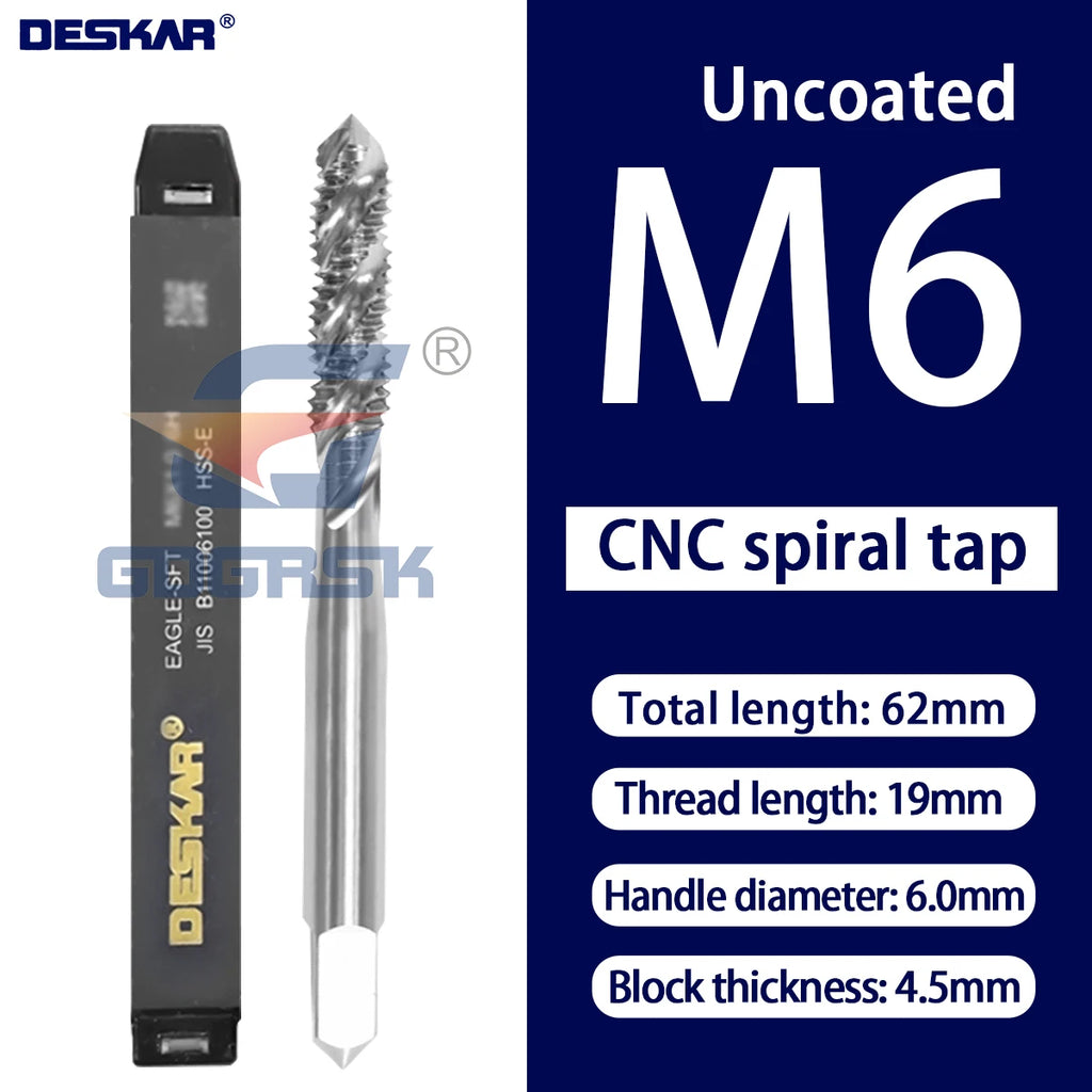 DESKAR Numerical Control Straight Groove Anti-seismic With Screw Tip Tap M3/M4/M5/M6/M8/M10/M12 Anti Shake Drill Bit at The Tips