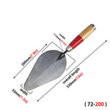 High Manganese Steel Plastering Trowel Pointed Bricklaying Putty Round Wooden Handle Trowel Wall Brick Trowel Tail Ash Spoon