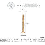 100pcs/lot M3 M3.5 M4 M5 M6 Zinc Coated Cross Recessed Countersunk fibreboard Chipboard Flat Head Self Tapping Wood Screw