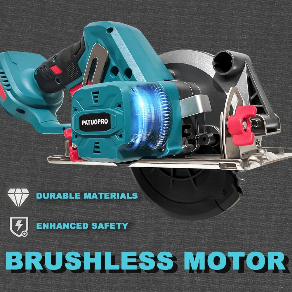 150mm Brushless Electric Circular Saw 6Inch Cordless Handheld Adjustable Electric Saw Wood Cutter Machine For Makita 18V Battery
