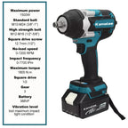Kamolee 1800 N.m High Torque Cordless Impact Wrench 18V-21V 1/2 Inch Battery Rechargeable Brushless Electric Wrench Tool Set